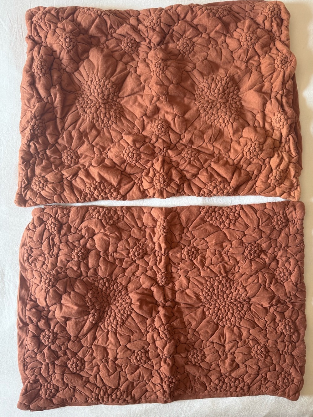 Anthropologie Quilted Pillowcase Set in Terracotta Rust
